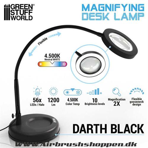 Arbejdslampe til bordet med lup - Magnifying desk lamp - Darth Black GSW